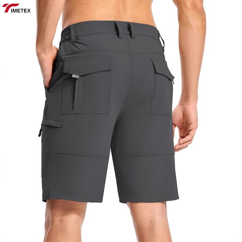 TIMETEX Men's New Design Solid Color Shorts De Hombre Hiking Wear for Adults with Zipper Fly Closure