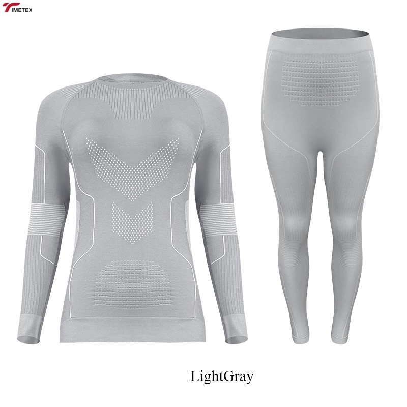 TIMETEX Unisex Wool Ski Base Layer Quick Dry Warm Thermal Underwear Top Moisture Wicking for Outdoor Hiking Mountaineering