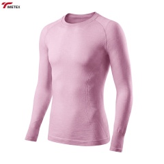 TIMETEX Wool/Viscose Quick Dry Long Sleeve Unisex Crew Neck Athletic Shirt Moisture Wicking Breathable Anti-Odor Anti-Bacterial