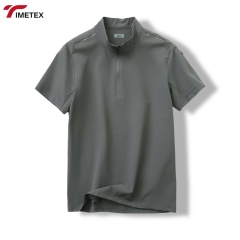 Custom Logo Men's Half Zip Compression Fitness Training T-Shirt Quick Dry Sportswear for Outdoor Gym Casual Use Solid Design