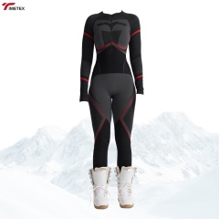 TIMETEX One Piece Ski Suit for Women Elastic Moisture Wicking Compression Thermal Quick Dry Snow Underwear for Winter Skiing