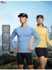 TIMETEX Wool/Viscose Quick Dry Long Sleeve Unisex Crew Neck Athletic Shirt Moisture Wicking Breathable Anti-Odor Anti-Bacterial