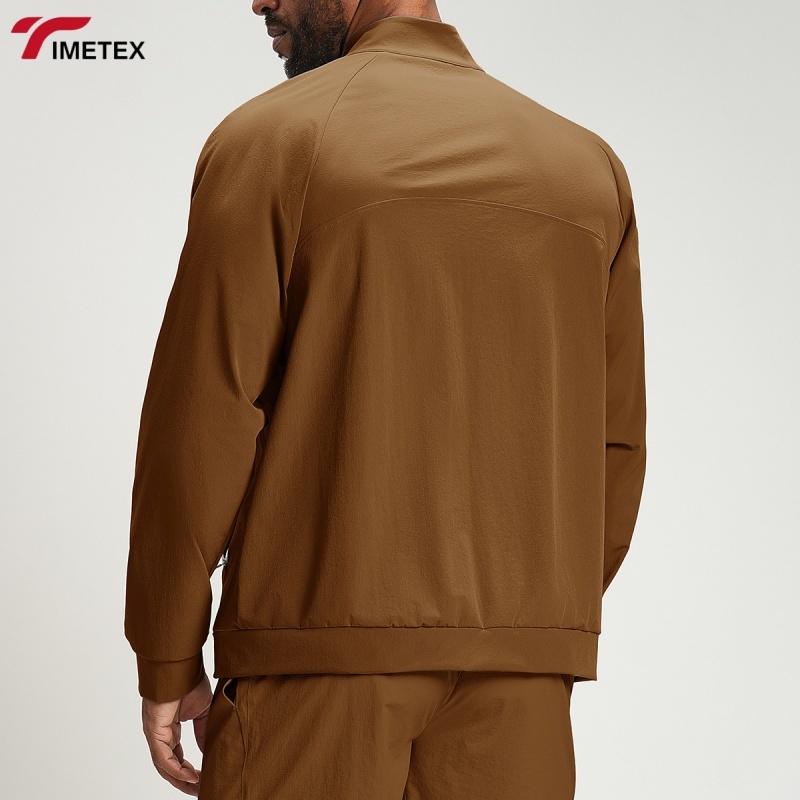 New OEM Custom Eco-friendly Recycled Contrast Color Regular Fit Athletic Breathable Training Men Jackets for Workout Fitness Gym