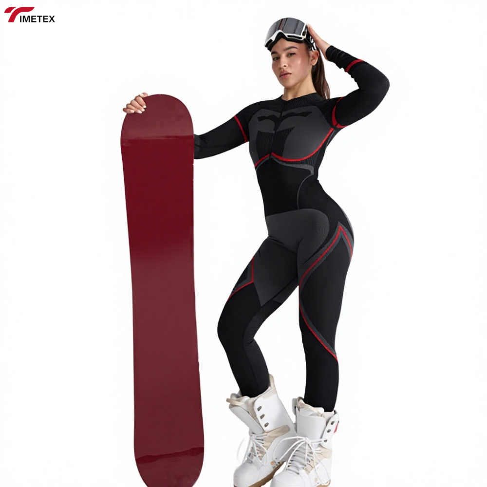 TIMETEX One Piece Ski Suit for Women Elastic Moisture Wicking Compression Thermal Quick Dry Snow Underwear for Winter Skiing