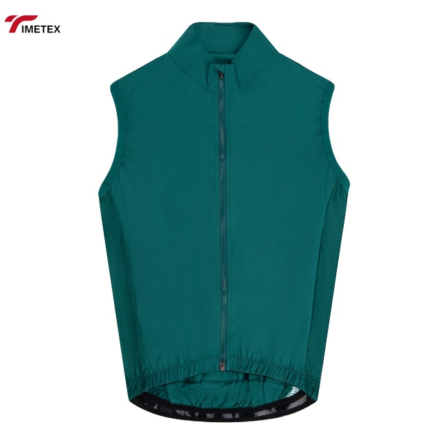 TIMETEX Men's Spandex/Polyester Cycling Sleeveless Windbreaker Vest Waterproof Breathable Lightweight Double Zipper Side Outdoor
