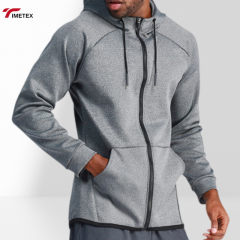 TIMETEX Men's Autumn Winter Sports Hooded Jacket Knitted 100% Polyester Breathable Quick Dry Basketball Training Coat Outdoor