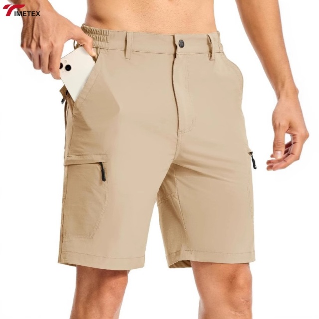 TIMETEX Men's New Design Solid Color Shorts De Hombre Hiking Wear for Adults with Zipper Fly Closure