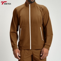New OEM Custom Eco-friendly Recycled Contrast Color Regular Fit Athletic Breathable Training Men Jackets for Workout Fitness Gym