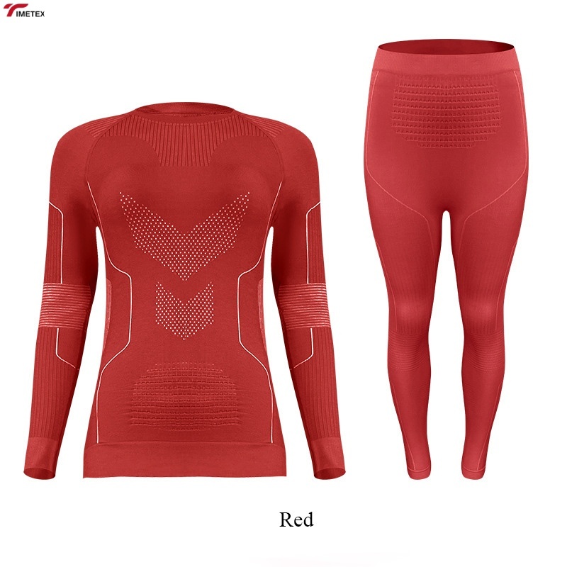 TIMETEX Unisex Wool Ski Base Layer Quick Dry Warm Thermal Underwear Top Moisture Wicking for Outdoor Hiking Mountaineering