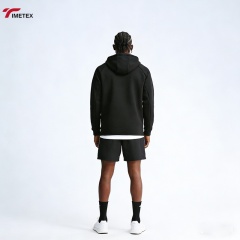TIMETEX Men's Autumn Winter Sports Hooded Jacket Knitted 100% Polyester Breathable Quick Dry Basketball Training Coat Outdoor