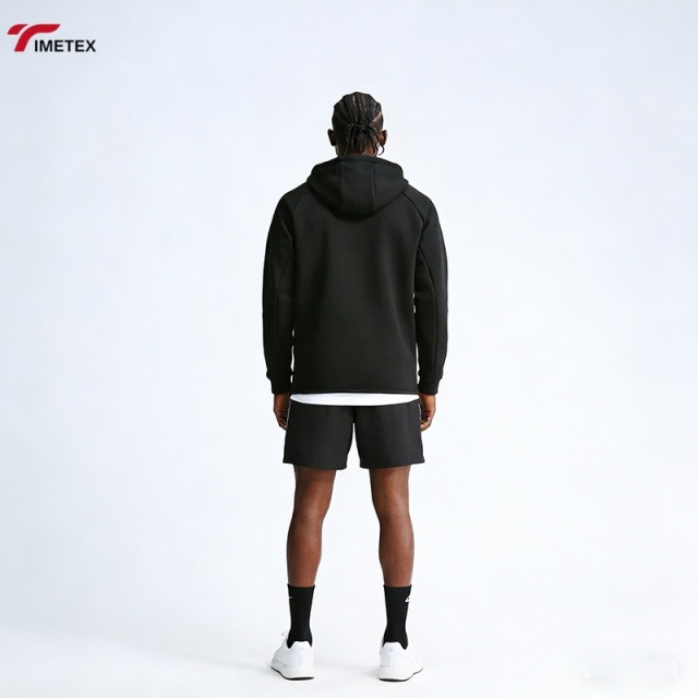 TIMETEX Men's Autumn Winter Sports Hooded Jacket Knitted 100% Polyester Breathable Quick Dry Basketball Training Coat Outdoor
