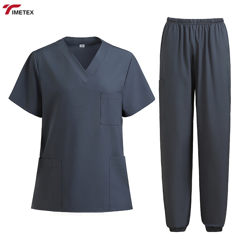 TIMETEX Medical Scrubs Elastic Quick Dry Breathable Lightweight Moisture Wicking Surgical Isolation Gowns Unisex Hospital Use