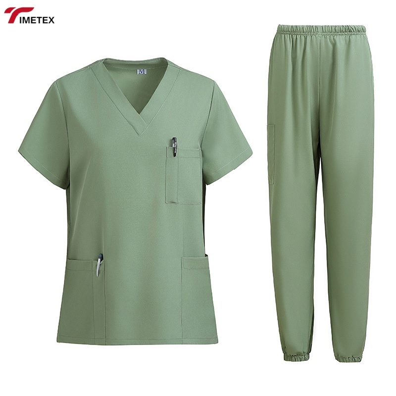 TIMETEX Medical Scrubs Elastic Quick Dry Breathable Lightweight Moisture Wicking Surgical Isolation Gowns Unisex Hospital Use