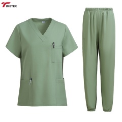 TIMETEX Medical Scrubs Elastic Quick Dry Breathable Lightweight Moisture Wicking Surgical Isolation Gowns Unisex Hospital Use