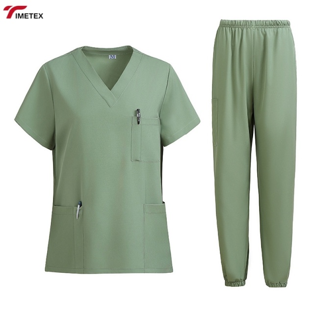 TIMETEX Medical Scrubs Elastic Quick Dry Breathable Lightweight Moisture Wicking Surgical Isolation Gowns Unisex Hospital Use