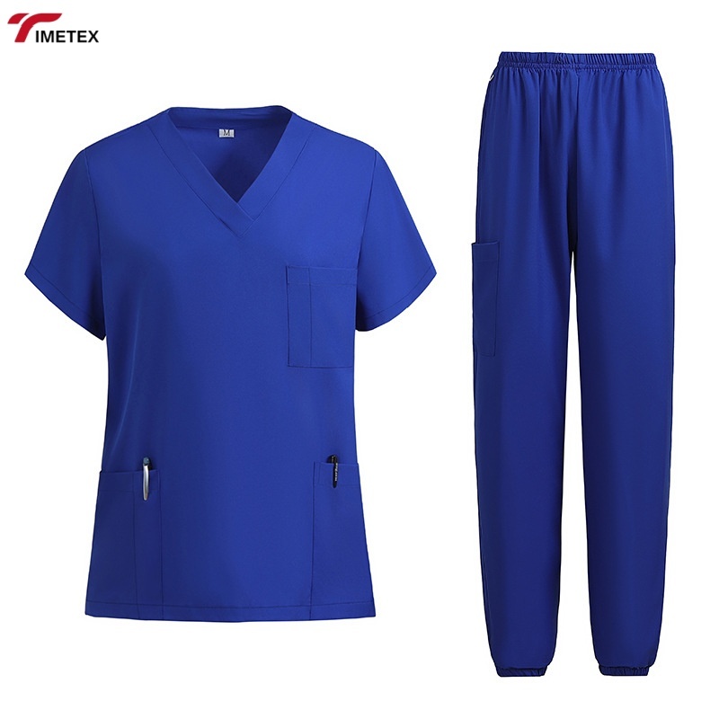 TIMETEX Medical Scrubs Elastic Quick Dry Breathable Lightweight Moisture Wicking Surgical Isolation Gowns Unisex Hospital Use