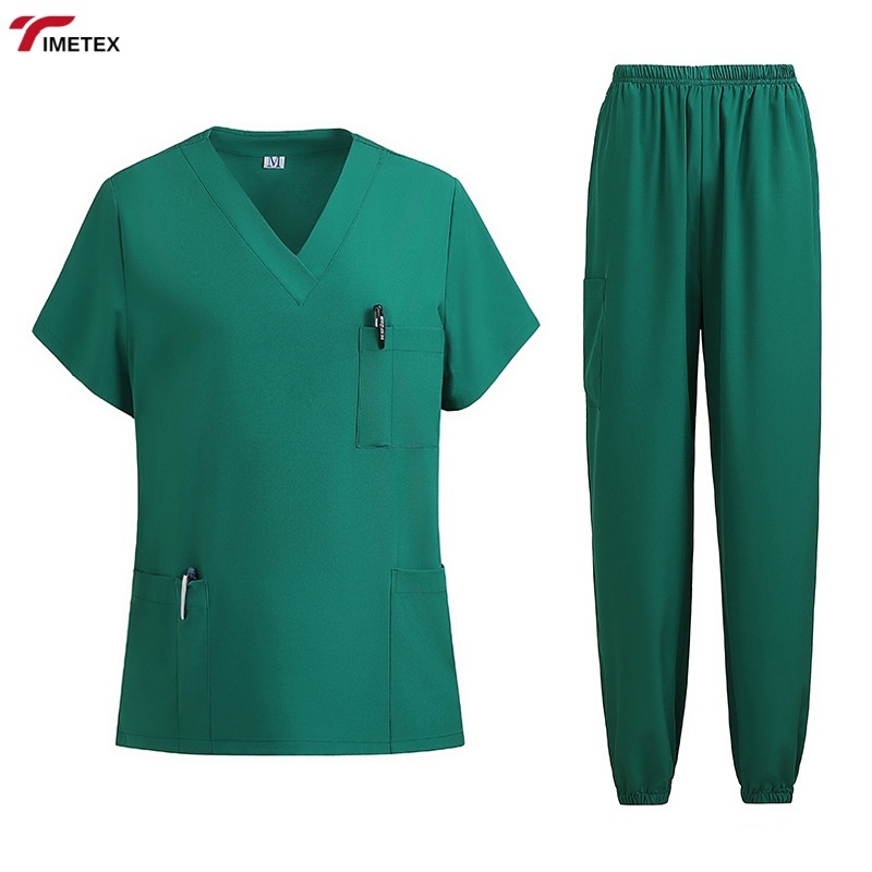 TIMETEX Medical Scrubs Elastic Quick Dry Breathable Lightweight Moisture Wicking Surgical Isolation Gowns Unisex Hospital Use