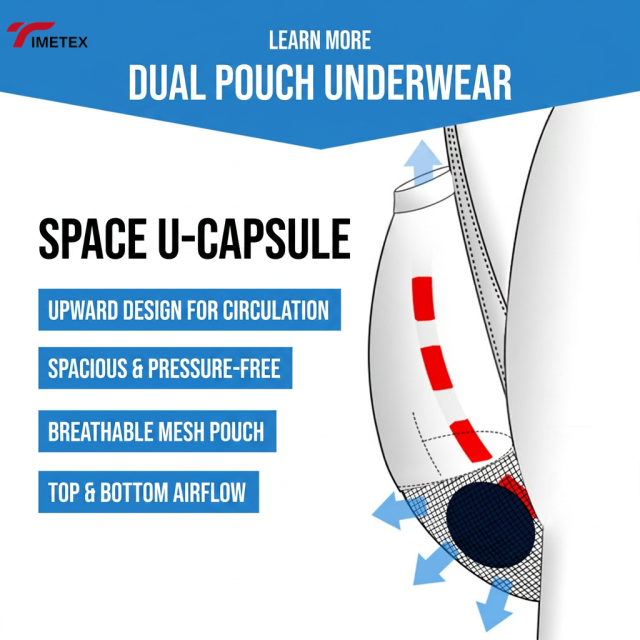 TIMETEX Men's Dual Pouch Bulge Enhancing Boxer Briefs Modal Separate Pocket Underwear with Scrotal Support