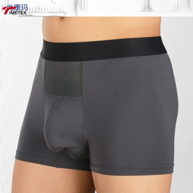 TIMETEX Men's Dual Pouch Bulge Enhancing Boxer Briefs Modal Separate Pocket Underwear with Scrotal Support
