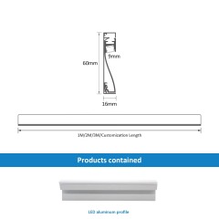 Wholesale Customizable LED Aluminum Skirting Board 60×16mm – Flexible Alloy Profile for Commercial Lighting