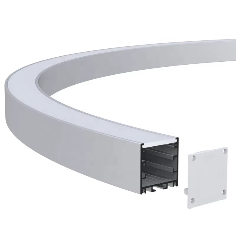 Suspended Customization Circular Curve Linear Aluminum Alloy Bendable Flexible Round LED Profile for Ceiling Lighting