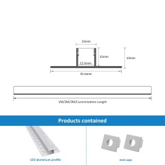 Drywall Profile 57*15mm Surfaced Mounted Gypsum Silver Black Profil Plaster Led