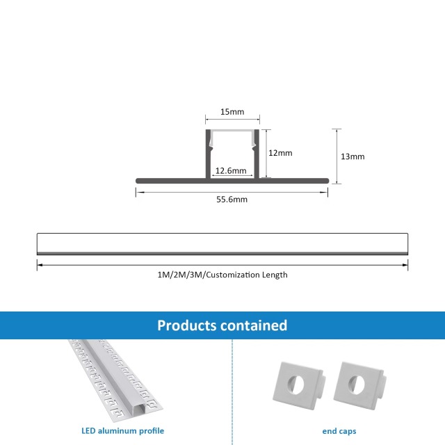 Drywall Profile 57*15mm Surfaced Mounted Gypsum Silver Black Profil Plaster Led