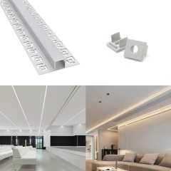 Drywall Profile 57*15mm Surfaced Mounted Gypsum Silver Black Profil Plaster Led