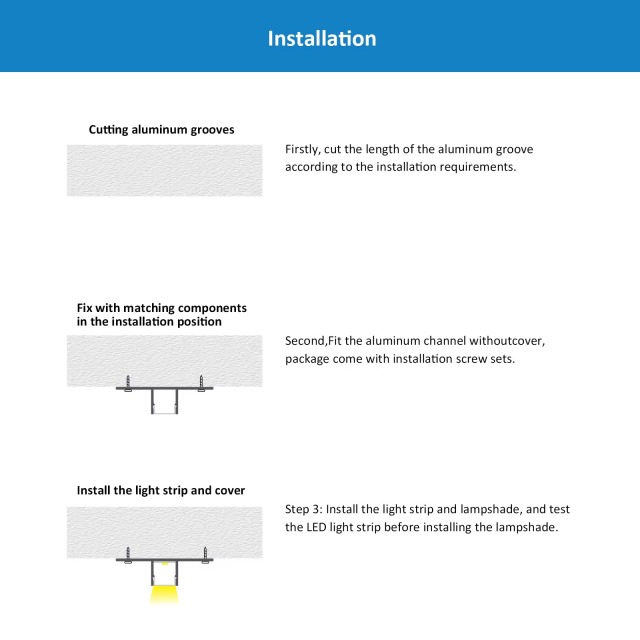 Drywall Profile 57*15mm Surfaced Mounted Gypsum Silver Black Profil Plaster Led