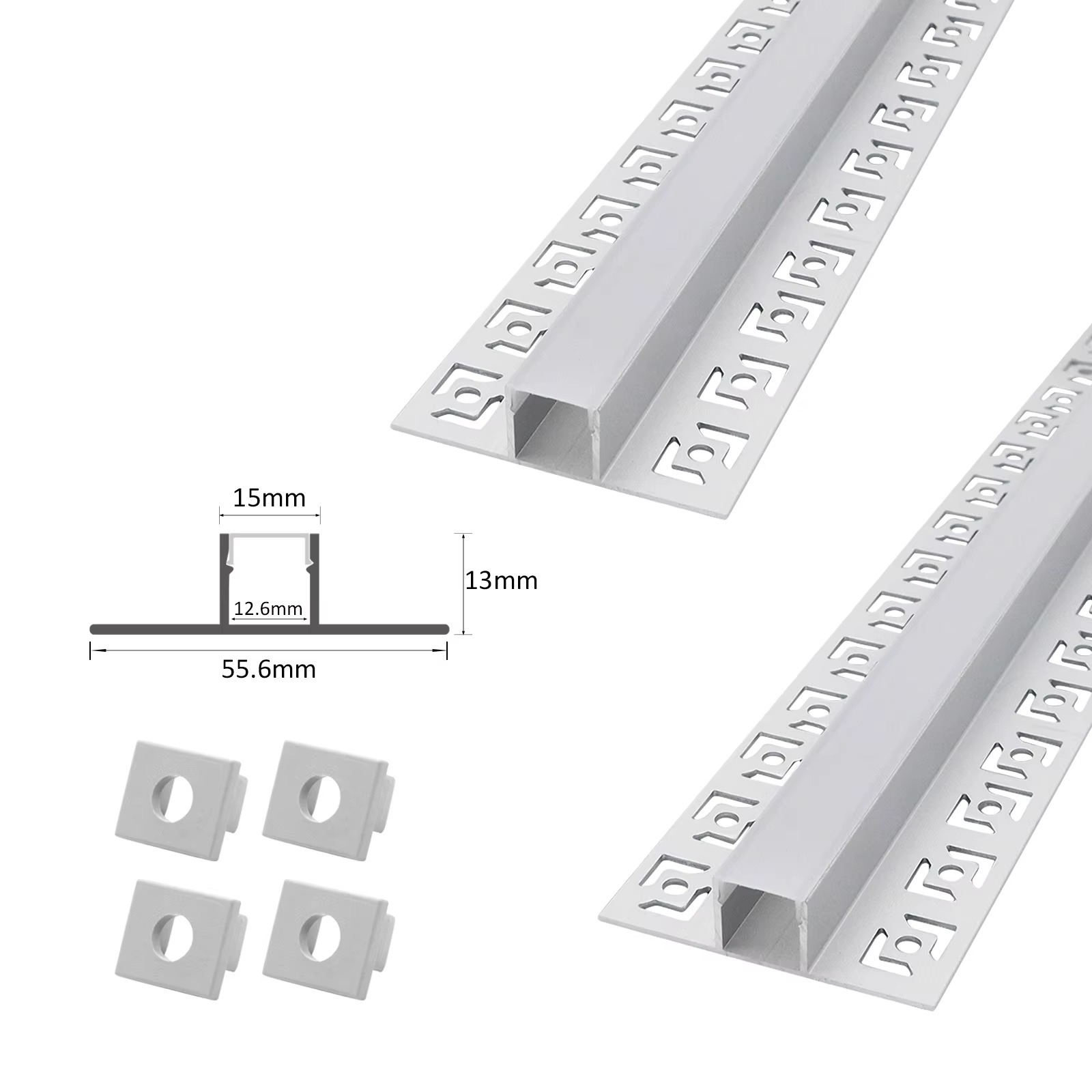 Drywall Profile 57*15mm Surfaced Mounted Gypsum Silver Black Profil Plaster Led