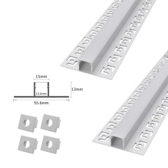 Drywall Profile 57*15mm Surfaced Mounted Gypsum Silver Black Profil Plaster Led