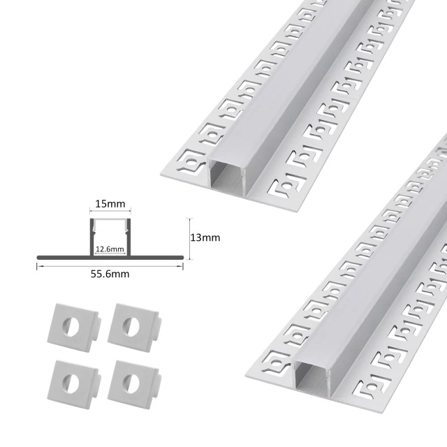 Drywall Profile 57*15mm Surfaced Mounted Gypsum Silver Black Profil Plaster Led