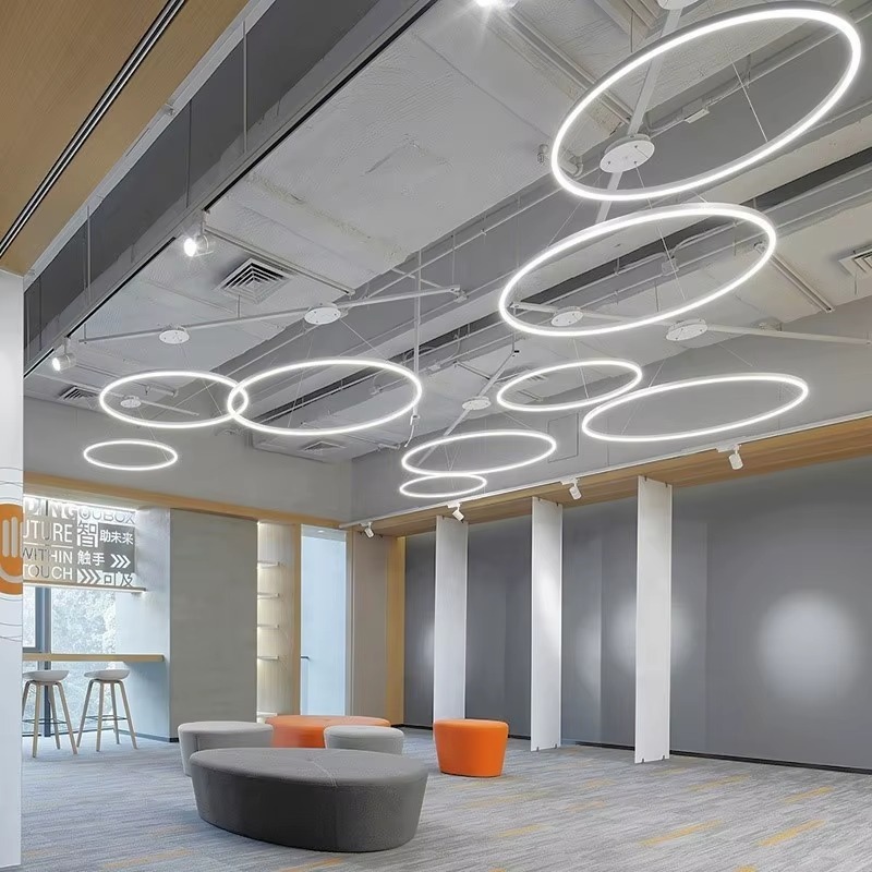 Suspended Customization Circular Curve Linear Aluminum Alloy Bendable Flexible Round LED Profile for Ceiling Lighting