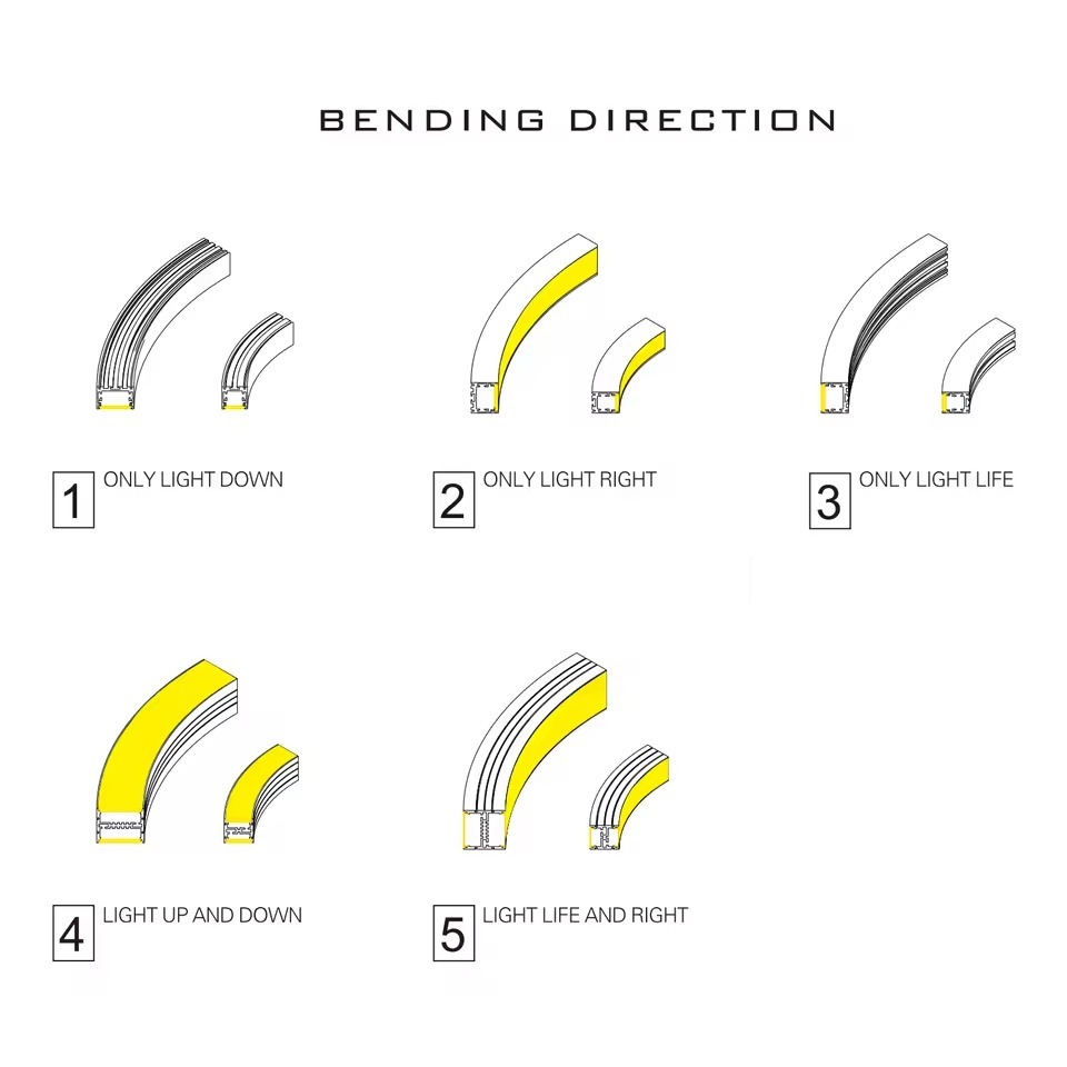 Suspended Customization Circular Curve Linear Aluminum Alloy Bendable Flexible Round LED Profile for Ceiling Lighting
