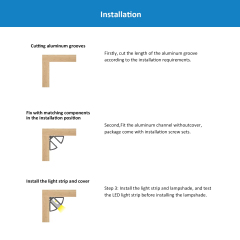 12×12mm Surface Mounted Aluminum LED Profile for Cabinet Lighting