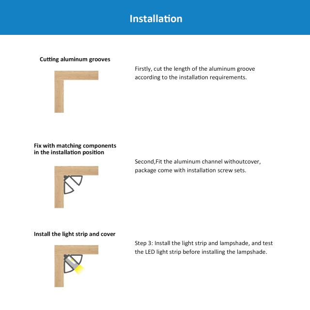 12×12mm Surface Mounted Aluminum LED Profile for Cabinet Lighting