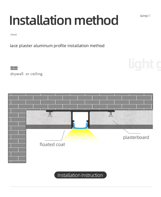 1M 2M 3M Plaster Led Strip Aluminum Profile Channel Ceiling Drywall Aluminum Led Profile