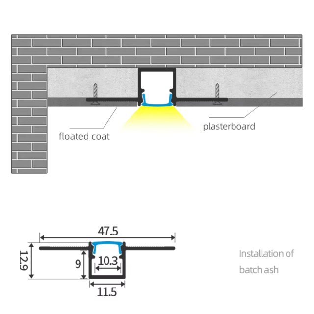 1M 2M 3M Plaster Led Strip Aluminum Profile Channel Ceiling Drywall Aluminum Led Profile
