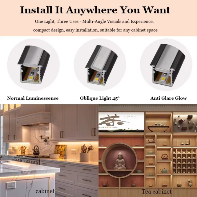 Customized 12V LED Cabinet Light with Sensor Switch Modern Lighting for Kitchen Closet Showcase Aluminum Profile