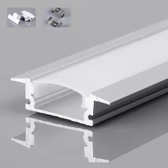 Recessed LED Aluminum Profile Silver with Diffuser for LED Strip Lighting Channel System