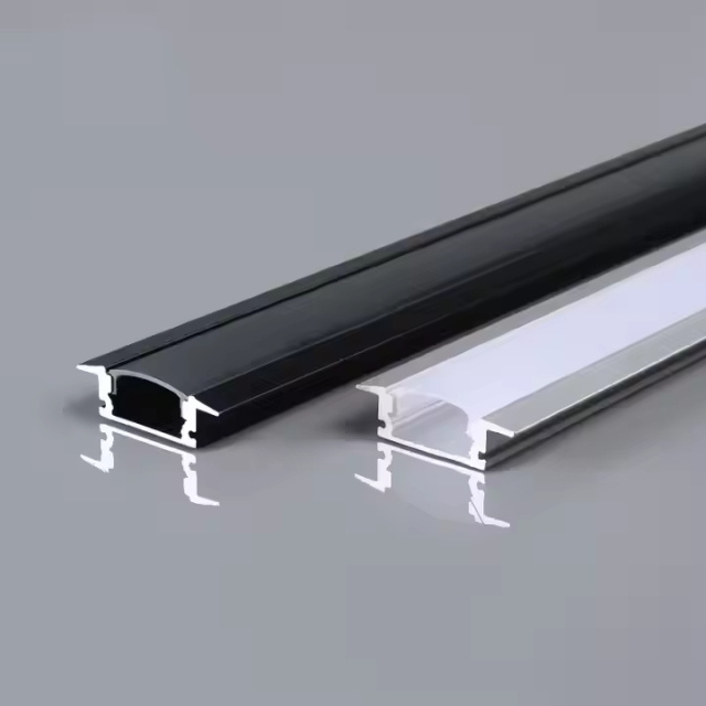 Recessed LED Aluminum Profile Silver with Diffuser for LED Strip Lighting Channel System