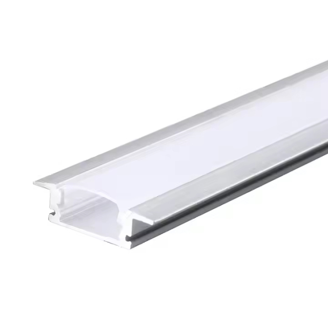 Recessed LED Aluminum Profile Silver with Diffuser for LED Strip Lighting Channel System