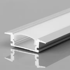 Recessed LED Aluminum Profile Silver with Diffuser for LED Strip Lighting Channel System