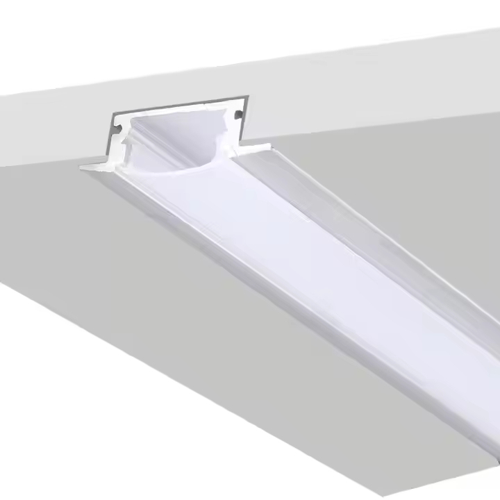 Recessed LED Aluminum Profile Silver with Diffuser for LED Strip Lighting Channel System