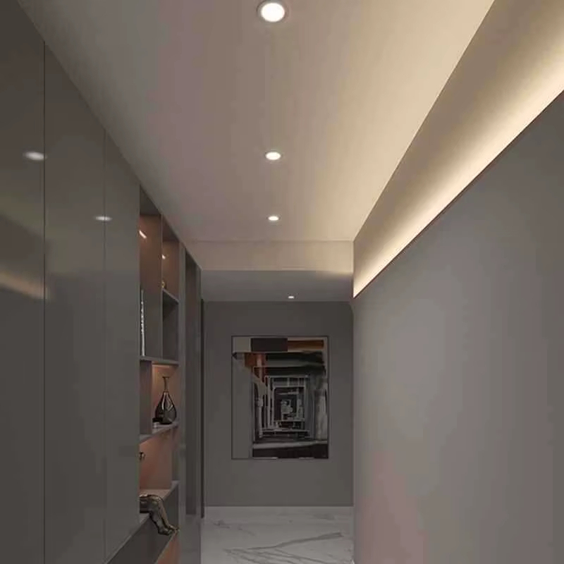 Silver Surface Mounted LED Linear Light Aluminum Profile 6000K Daylight Upward Emitting Waistline Design