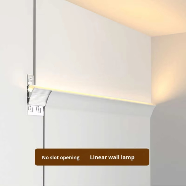 Silver Surface Mounted LED Linear Light Aluminum Profile 6000K Daylight Upward Emitting Waistline Design