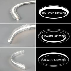 Flexible Bendable LED Aluminum Profile Plaster-in Curved Aluminum Channel for Wall and Ceiling with Silicone Diffuser Cover
