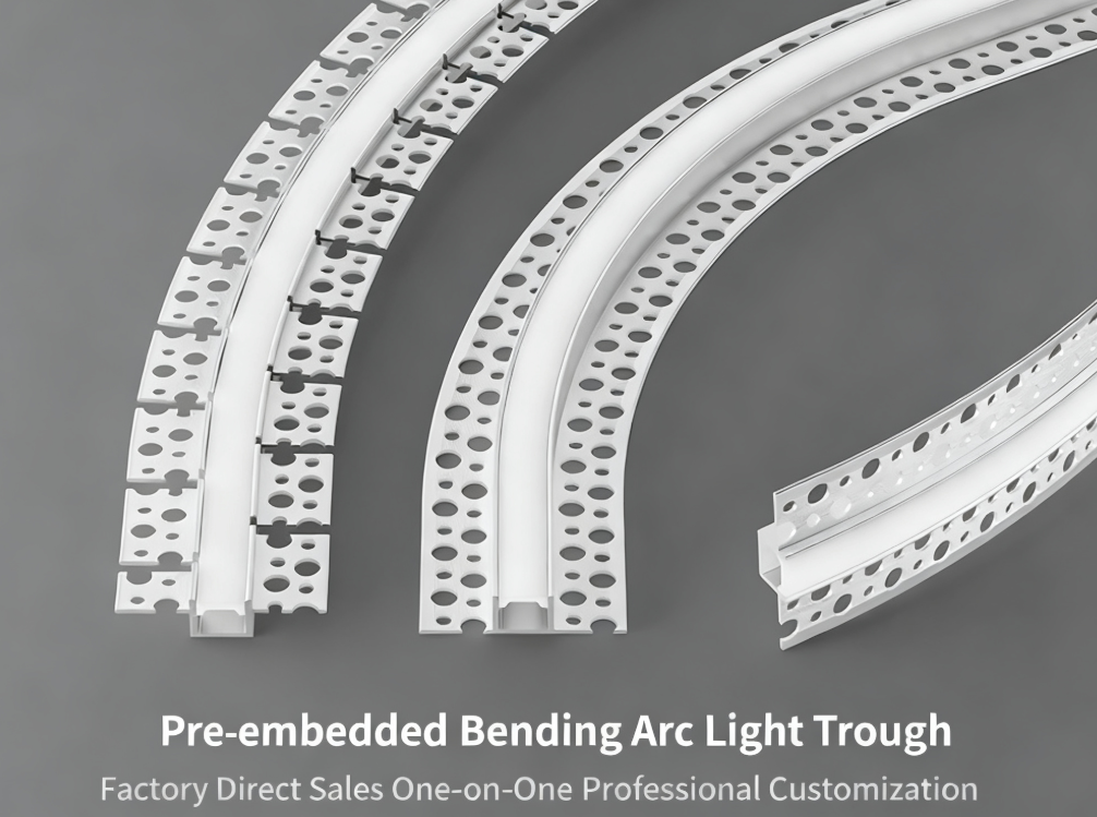30 mm Double-Sided Upper Flanged Bendable LED Aluminum Profile with Silicone Diffuser Anodized Finish 6000 Series