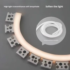 13 mm Bottom Flanged Bendable LED Aluminum Profile with Anodized Finish and Cover