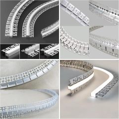 Flexible Bendable LED Aluminum Profile Plaster-in Curved Aluminum Channel for Wall and Ceiling with Silicone Diffuser Cover